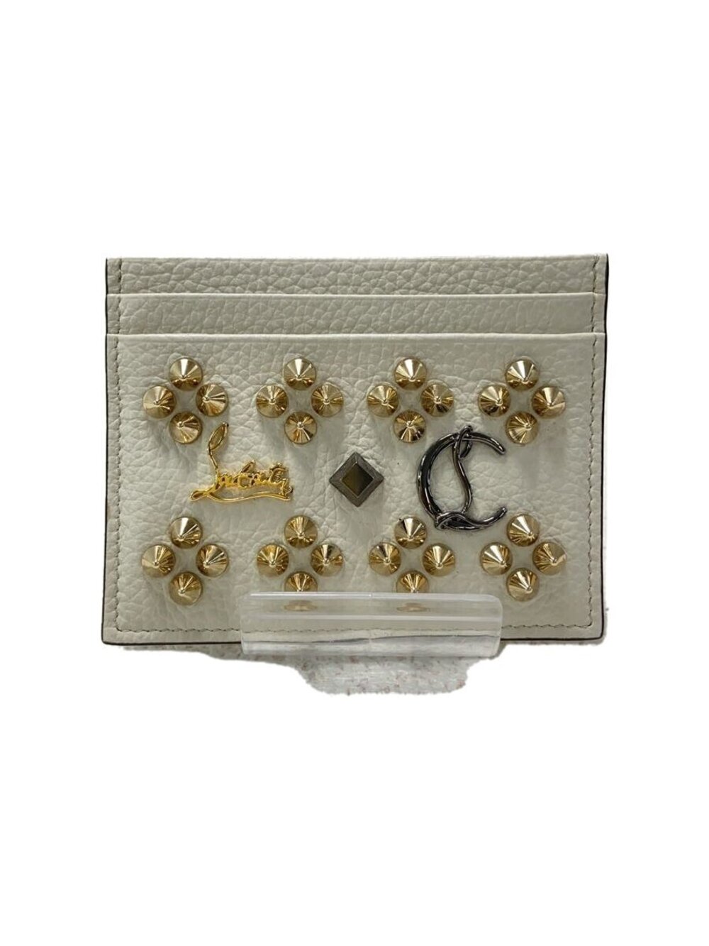 Christian Louboutin Card Case Wallet Leather White